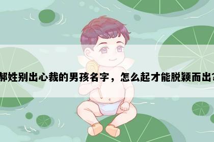 郝姓别出心裁的男孩名字，怎么起才能脱颖而出？