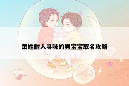 萧姓耐人寻味的男宝宝取名攻略