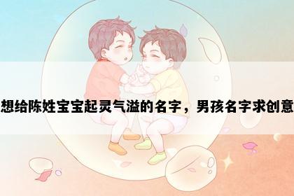 想给陈姓宝宝起灵气溢的名字，男孩名字求创意