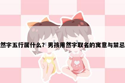 然字五行属什么？男孩用然字取名的寓意与禁忌