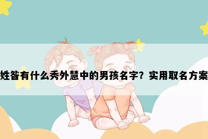 姓昝有什么秀外慧中的男孩名字？实用取名方案