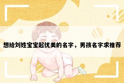 想给刘姓宝宝起优美的名字，男孩名字求推荐