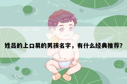 姓吕的上口易的男孩名字，有什么经典推荐？
