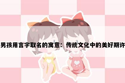 男孩用言字取名的寓意：传统文化中的美好期许