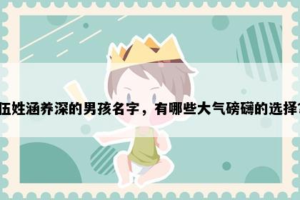伍姓涵养深的男孩名字，有哪些大气磅礴的选择？
