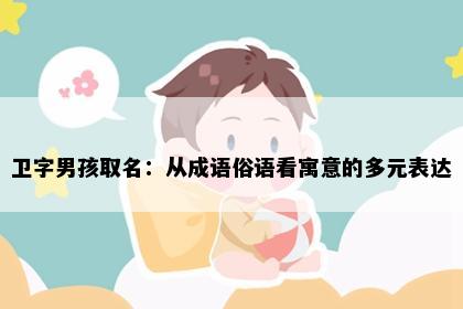 卫字男孩取名：从成语俗语看寓意的多元表达