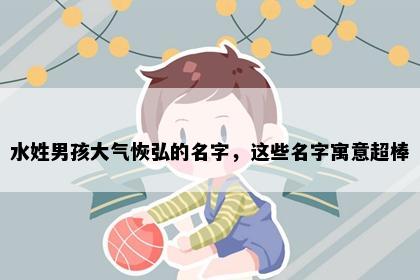 水姓男孩大气恢弘的名字，这些名字寓意超棒