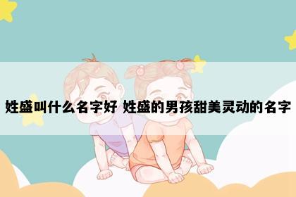 姓盛叫什么名字好 姓盛的男孩甜美灵动的名字