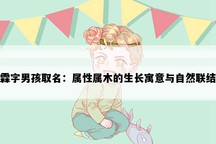 霖字男孩取名：属性属木的生长寓意与自然联结