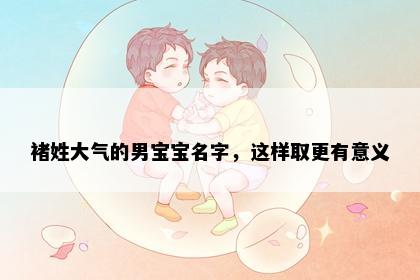 褚姓大气的男宝宝名字，这样取更有意义