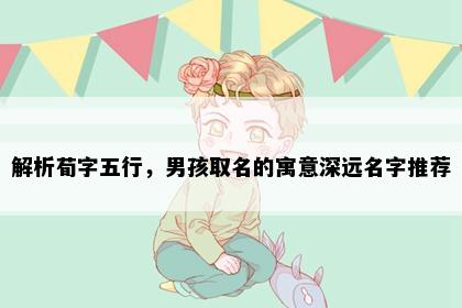 解析荀字五行，男孩取名的寓意深远名字推荐